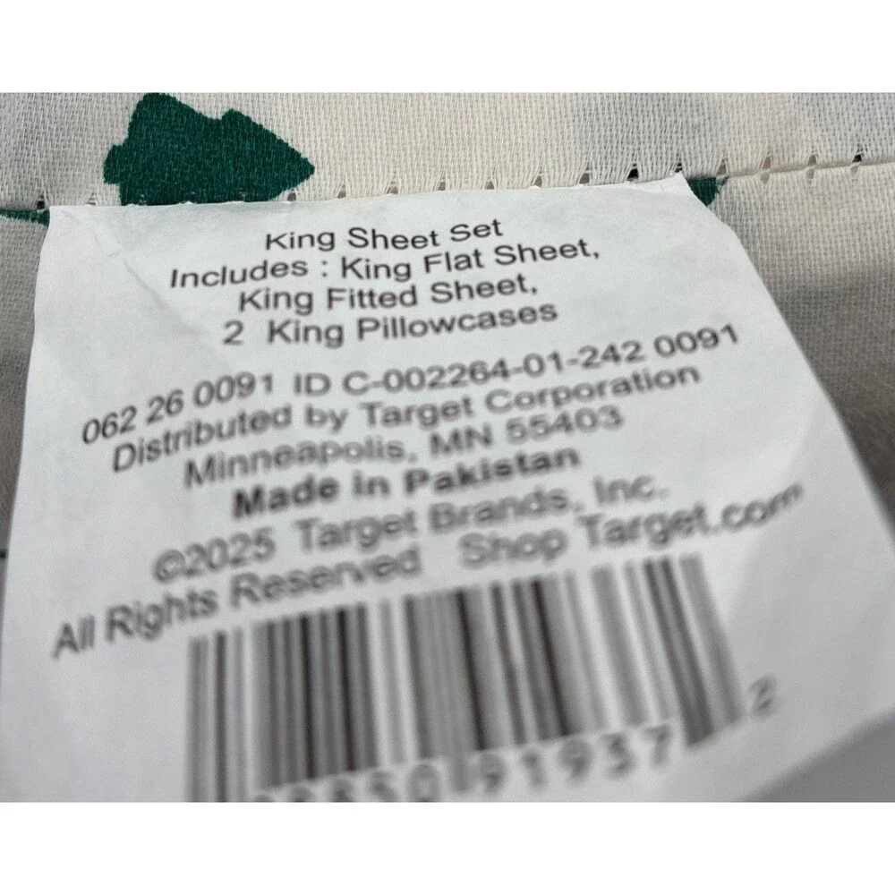 Wondershop Christmas Tree 100% Cotton King Sheet Set 4pcs.